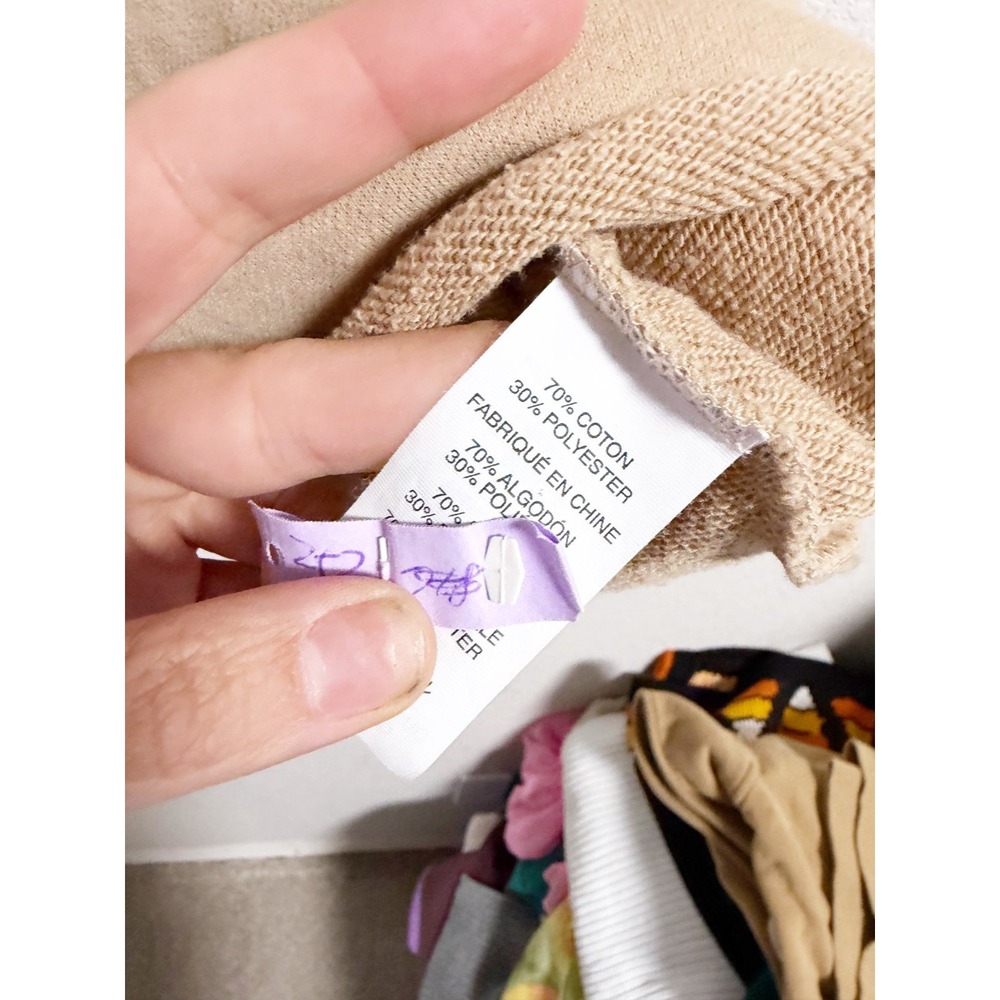 Vuori Sedona Cropped Polo Shirt Sweatshirt Raw Hem Coconut Tan Beige‎ Medium - Picture 6 of 8